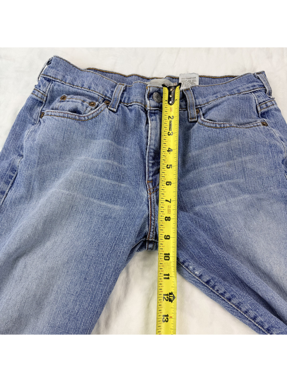 Levi's 505 Women's Jeans Size 6 M Distressed Straight Leg Y2K Faded Blue Denim - Picture 14 of 15